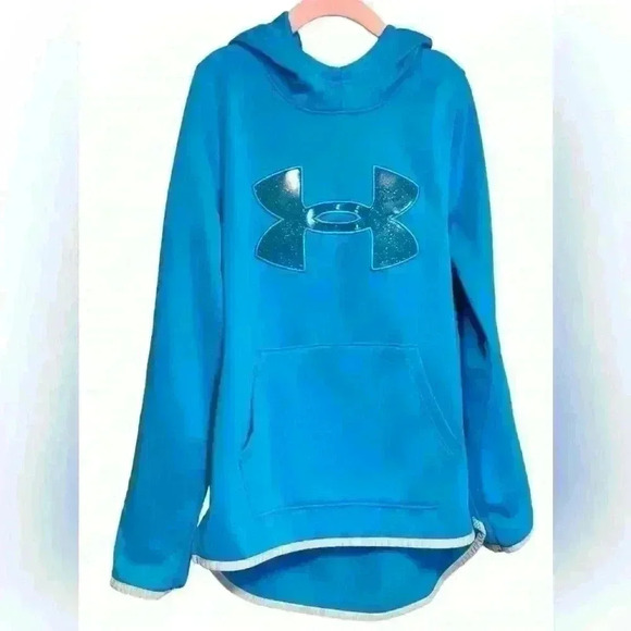 Under Armour Girls  Size YM Fleece Wordmark Twist Hoodie - Picture 1 of 4